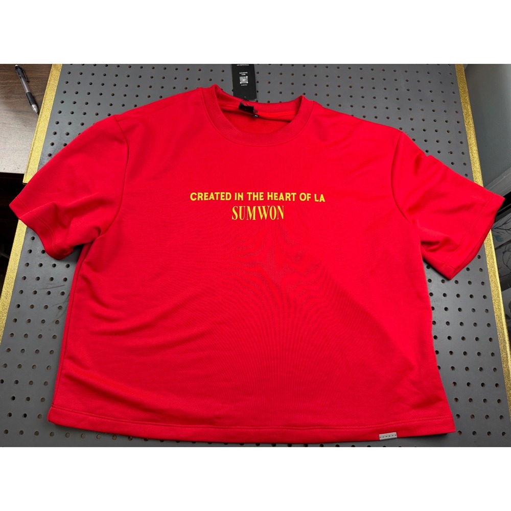 Sumwon Studios Red Short Sleeve Sweatshirt XXL LA Records Graphic Streetwear